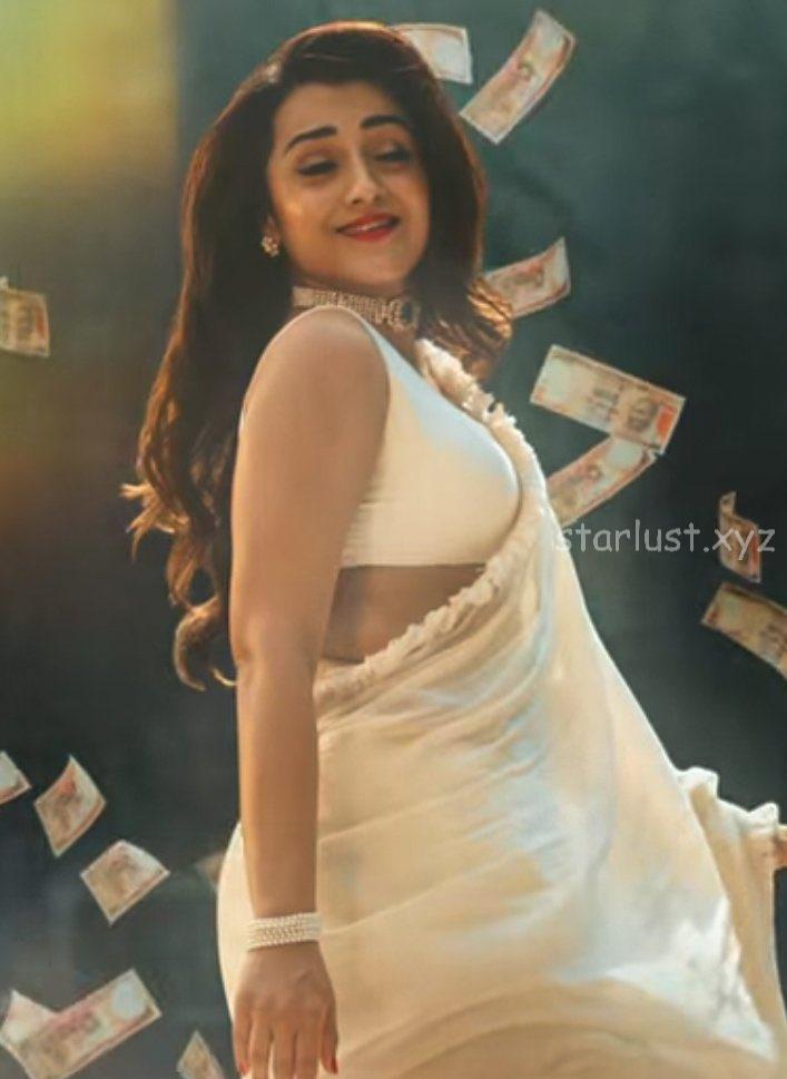 Trisha hot in white sleeveless saree from sugarbaby thuglife movie-starlust (4)