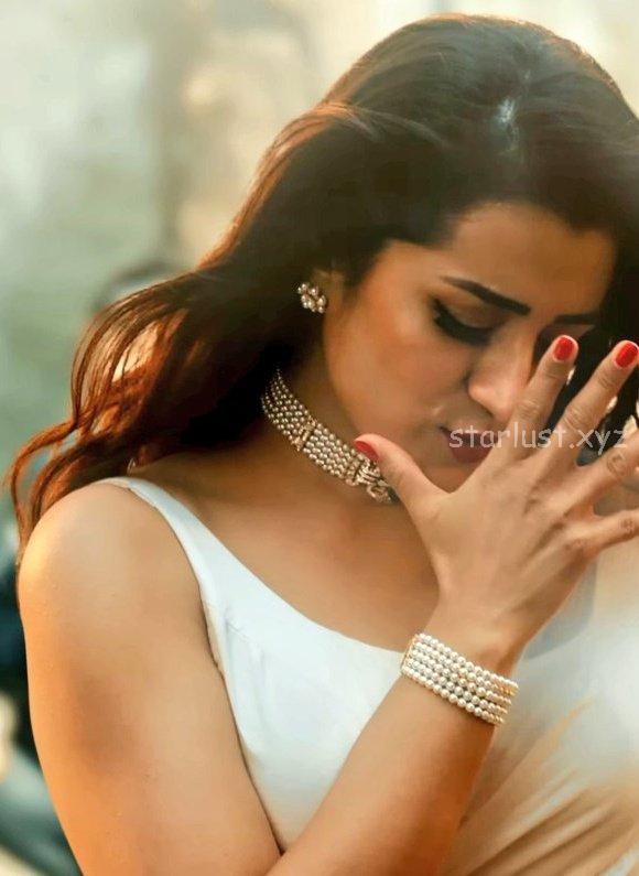 Trisha hot in white sleeveless saree from sugarbaby thuglife movie-starlust (5)