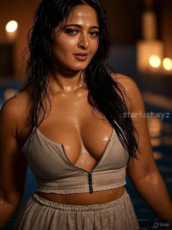 anushka shetty hot ai images of big boops navel and thighs with wet body HD-starlust (15)