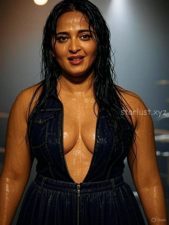 anushka shetty hot ai images of big boops navel and thighs with wet body HD-starlust (24)